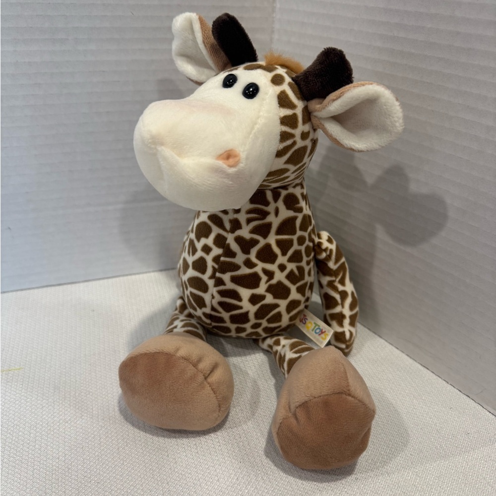 JSQ Toys Sitting Giraffe with Dangling Legs/Feet Plush Approx 12" Head to Toe